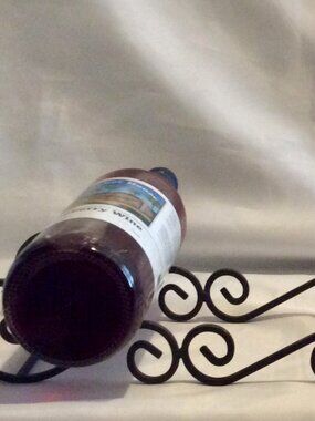 Black Wrought Iron Metal Wine Rack Freestanding Countertop Wine Not Included
